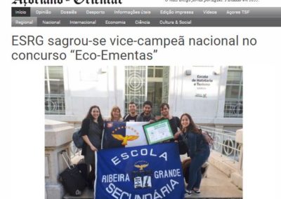 ESRG sagrou-se vice-campeã nacional no concurso “Eco-Ementas”, in Açoriano Oriental